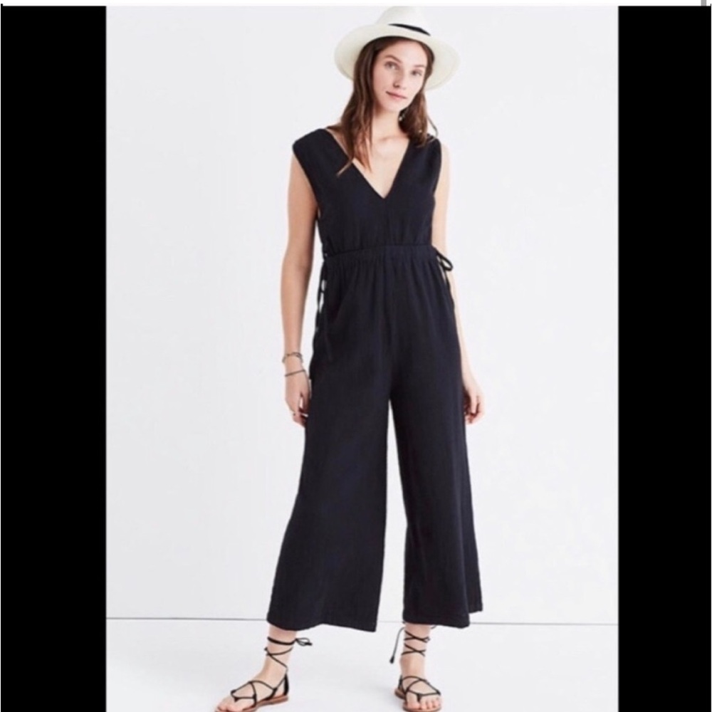 Madewell Black‎ Waikiki Cover Up Cotton Gauze Jumpsuit Size XS